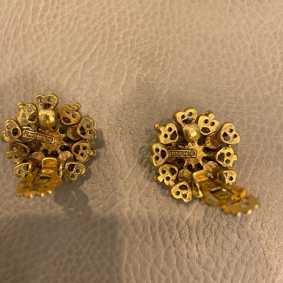 FLORENZA Tassel Brooch Pin Earrings Set Victorian Revival - Picture 5 of 6